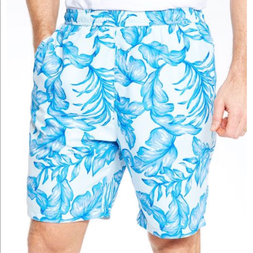 Men’s Big&Tall leaf print swim trunk by KS Island